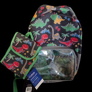 Trailmaker Dinosaur BackPack with Lunch Box. NWT. 3D front pocket. NWT